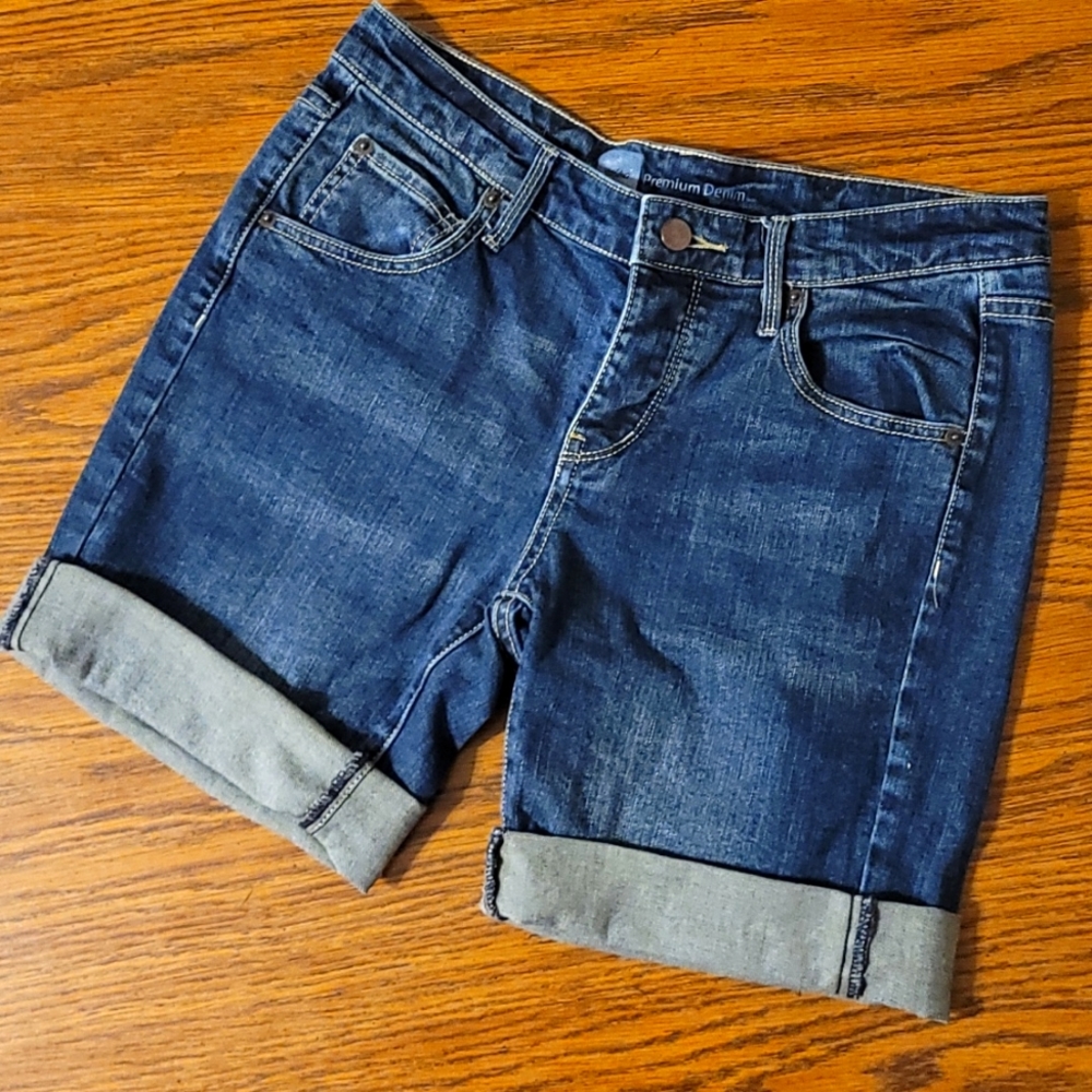 Premium Denim Cuffed Shorts